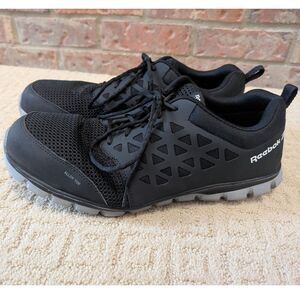 Reebok Sublite Work Shoe Mens Size 15 Black Cushion Alloy Toe Athletic